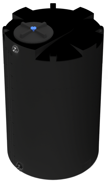 500 GAL PROCHEM® POTABLE WATER TANK W/BULKHEAD FITTINGS - LPE 1.0 FDA - BLACK - DIA 47